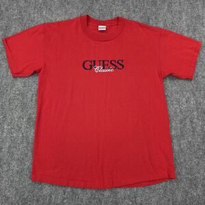Vintage Guess Shirt Mens Large Classic Embroidered Made USA 90s Tee Streetwear